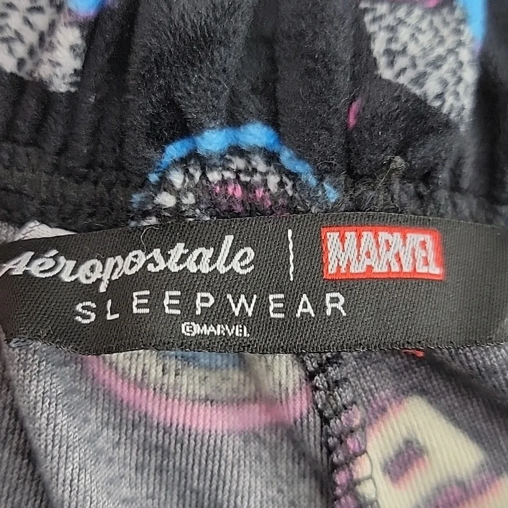 Aeropostale Black Deadpool Graphic Sleepwear Pants Sz M Super Soft Velour Fleece - Picture 3 of 6